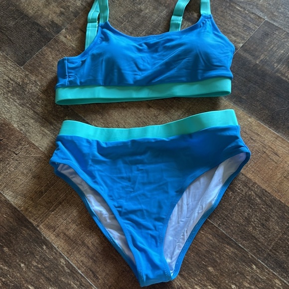 ZINPRETTY Women High Waisted Bikini Sets Color Block Swimsuits 2 Piece - Picture 9 of 9